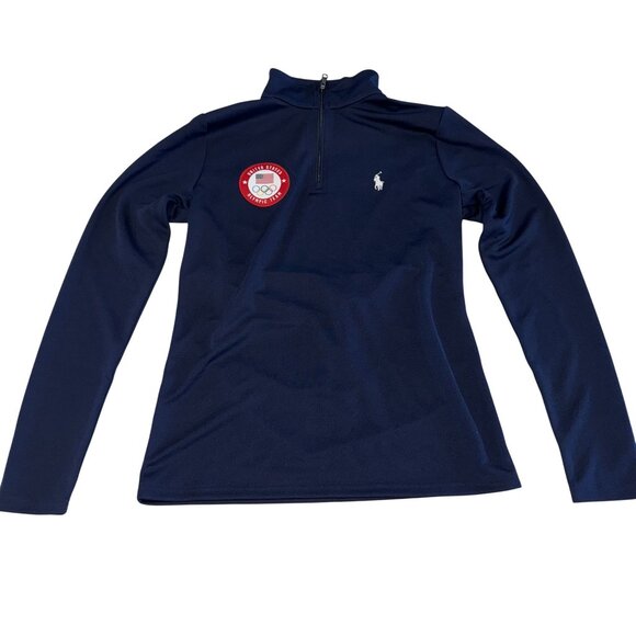 NWT Polo Ralph Lauren Team USA Micro-Dot Mesh Quarter Zip Women's X-Small XS - Picture 1 of 6